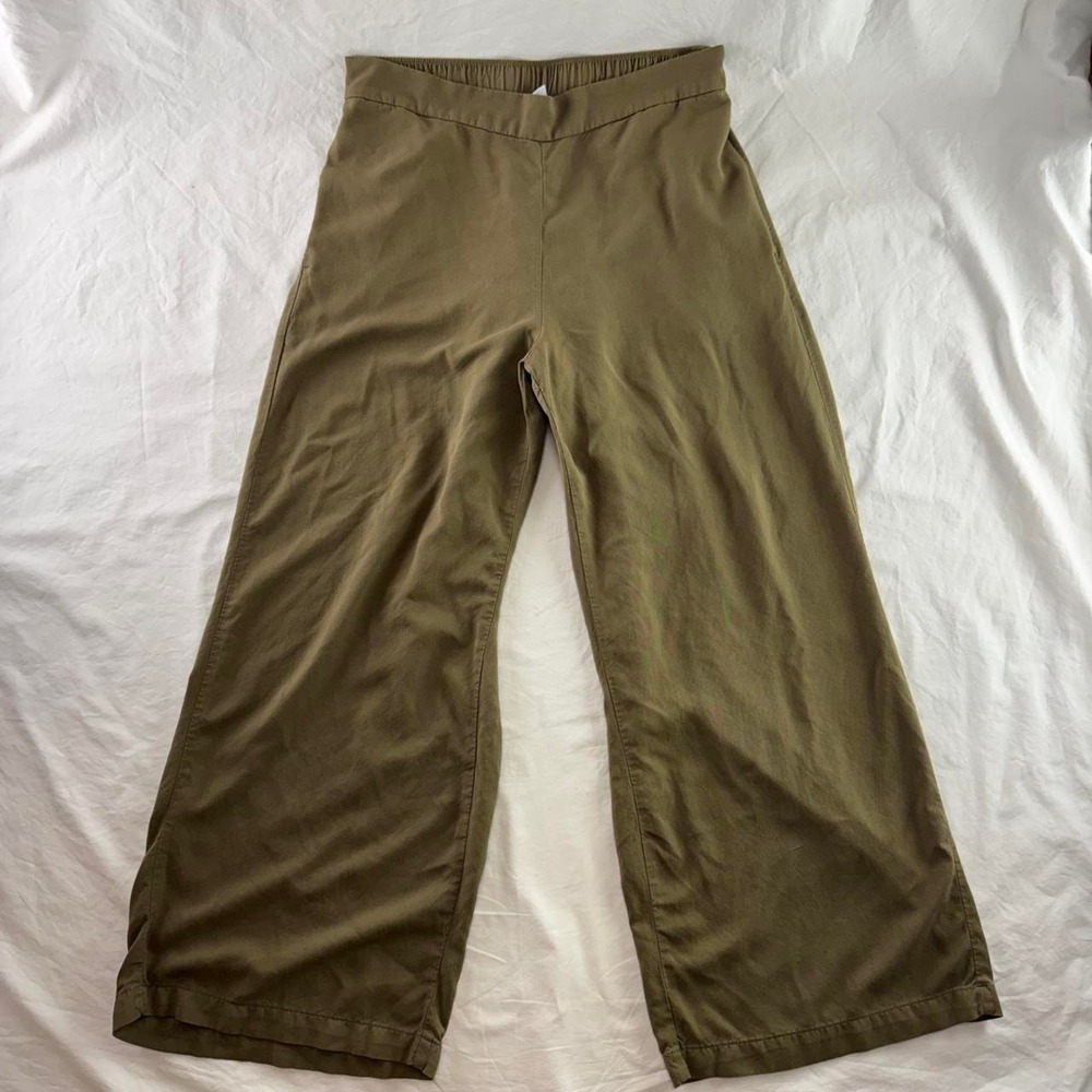 Old Navy Olive Green High Rise Playa Wide Leg Pull On Pants Womens L